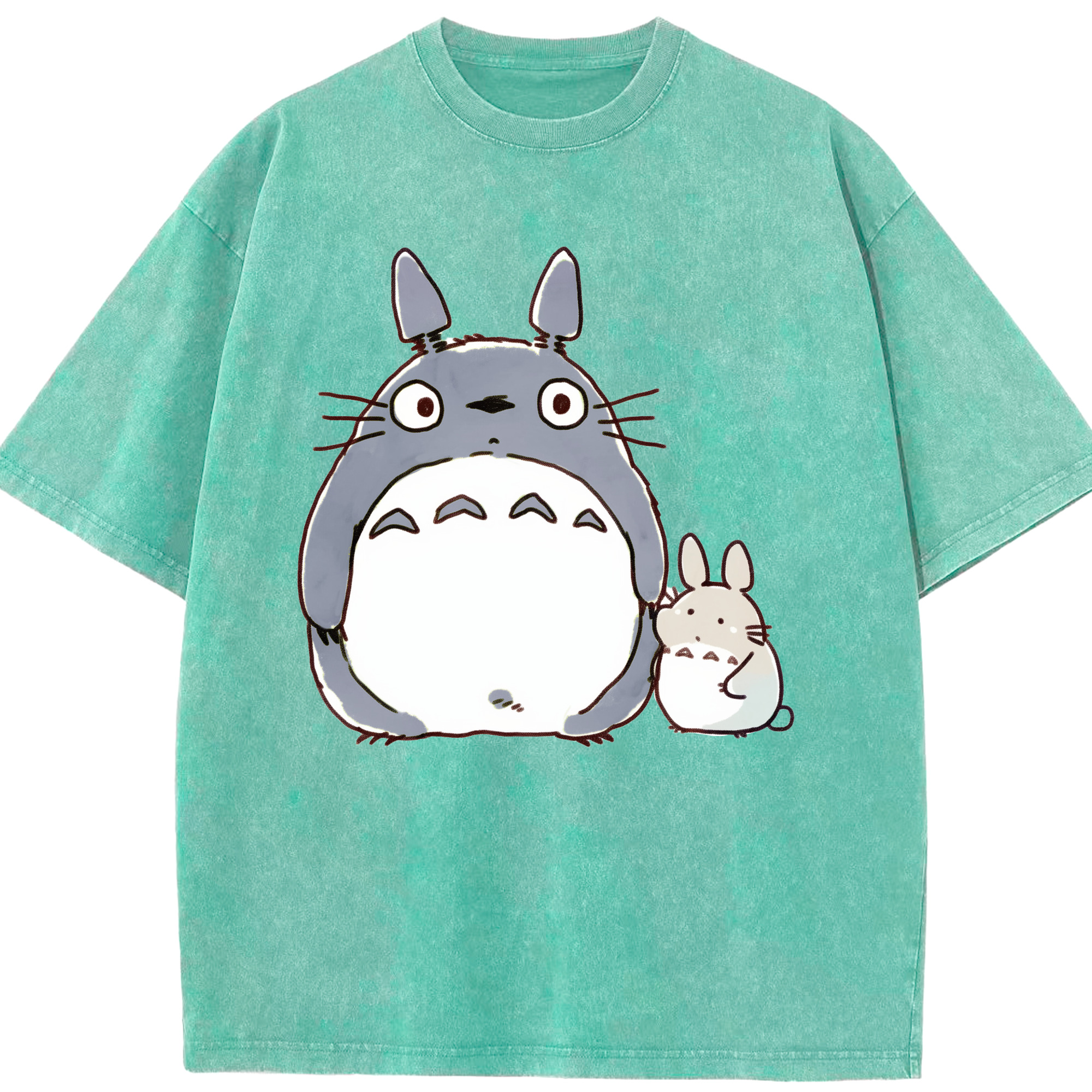 （画像用） となりのトトロ 草壁メイ 草壁サツキ My Neighbor Totoro Satsuki Kusakabe Mei Kusakabe 綿100% ヴィンテージ風 半袖Tシャツ（フロントプリント）
